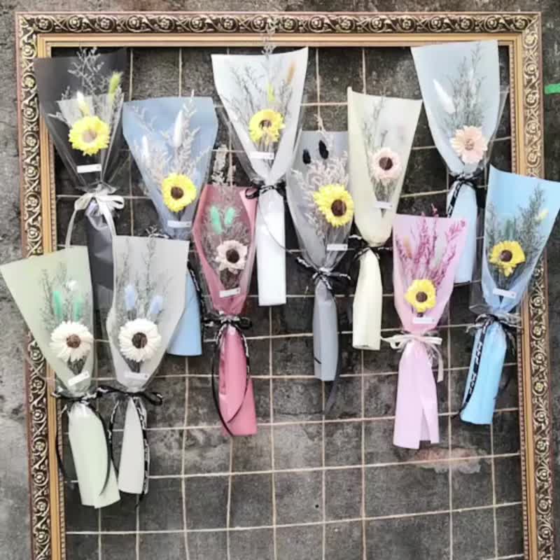 FM002 老师礼物 索拉花 向日葵 毕业花束 毕业礼物 送老师 干燥花 - 干燥花/捧花 - 植物．花 多色