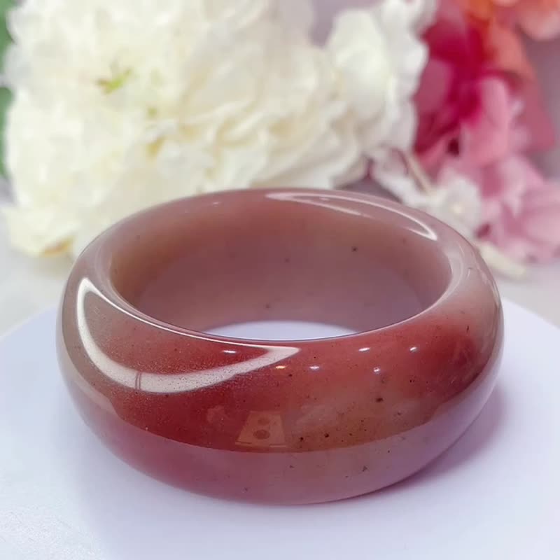 NO.23完美俏红莓果宽版轮胎天眼镯 内径 62 MM 圈口 佘太翠 手环 - 手链/手环 - 玉石 红色